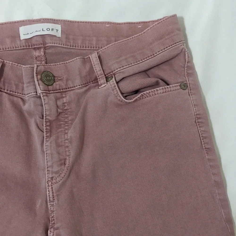 LOFT Modern Skinny Jeans, Color Dusty Mauve, Size 28 - Picture 4 of 14